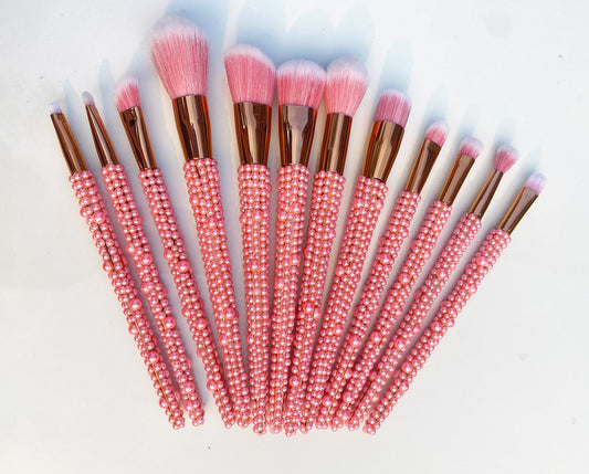 Crystal Rhinestone Makeup Brush Set 12PCS  With Bedazzled Bling Glitter Diamond