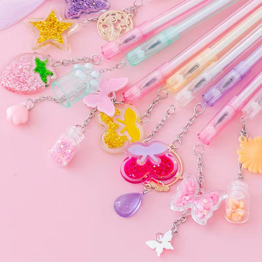 Link 7 Different Glitter Charms Pen Of 15pcs by Random