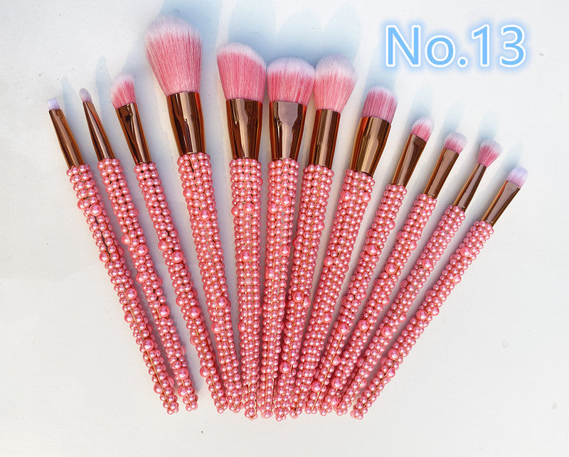 Crystal Rhinestone Makeup Brush Set 12PCS  With Bedazzled Bling Glitter Diamond